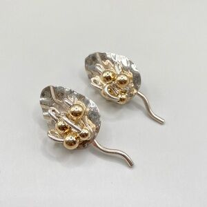 Ladda Bihler Sterling Silver and Gold Leaf Earrings